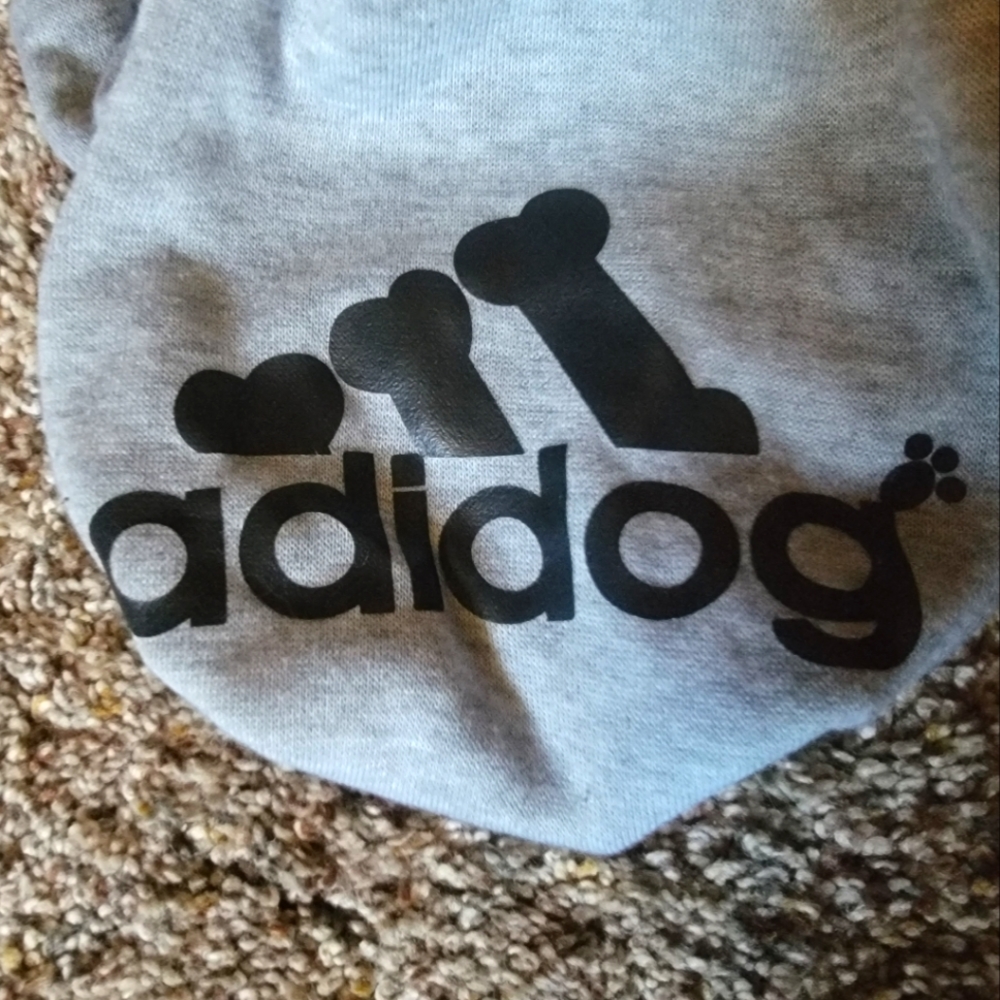 Fresh Pawz | Adidog Fleece Hooded Sweatshirt for Dogs | Size: S | Color: Grey